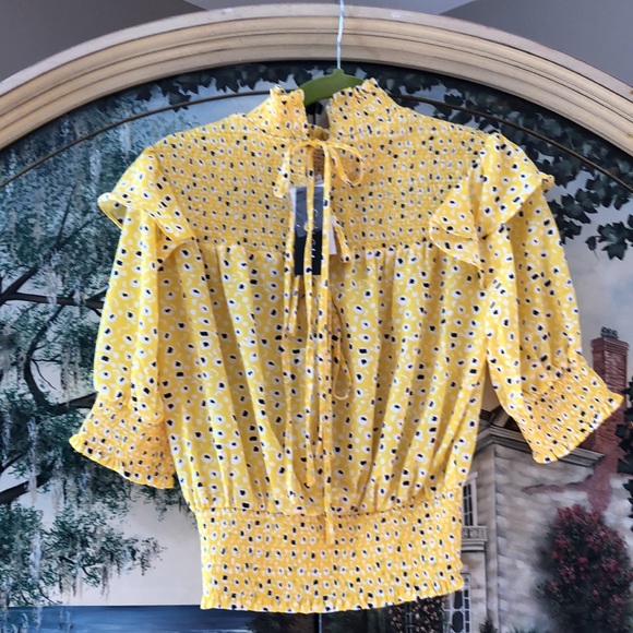 Beautiful Yellow Top ,dress,any occasion,ties details ,ornate back. - Picture 2 of 4